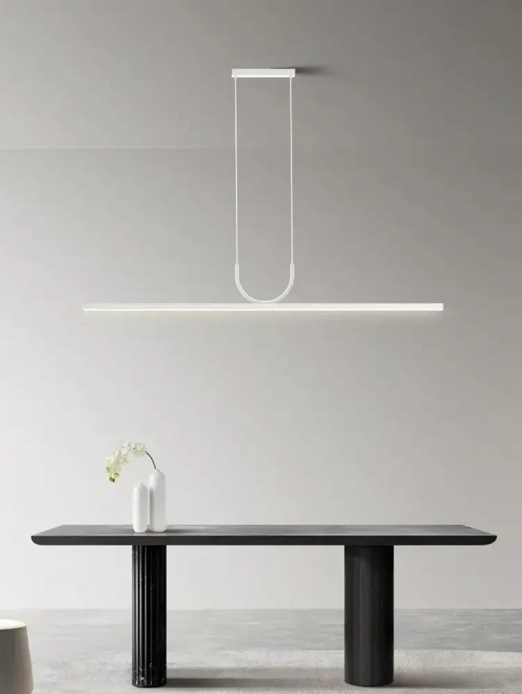 Nordic minimalist black metal led chandelier dining room pendant light