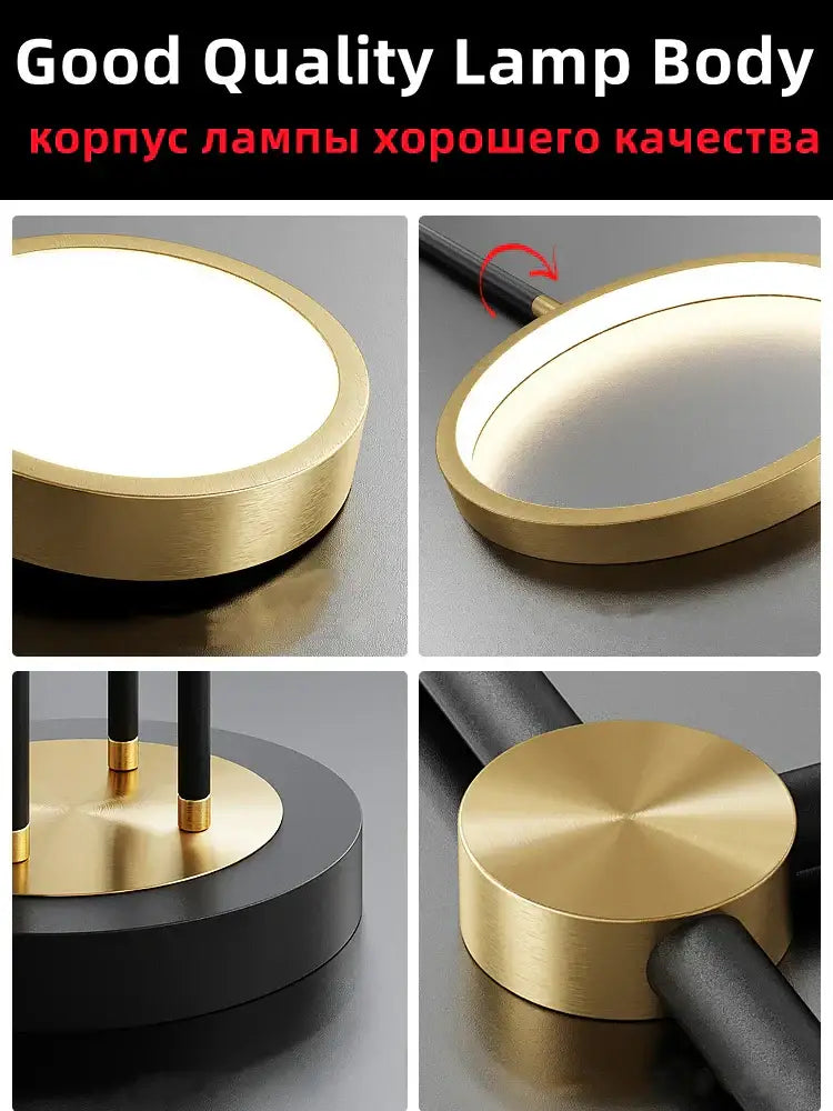 Modern gold & black decorbites led chandelier dining room light
