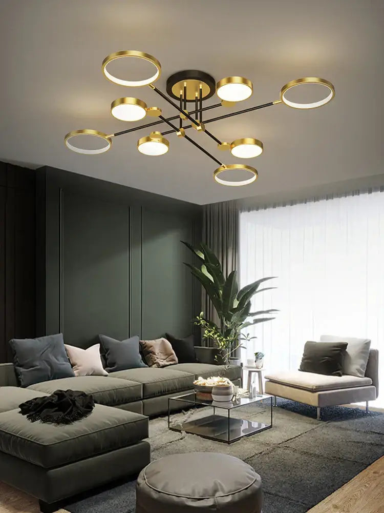 Modern gold & black decorbites led chandelier dining room light