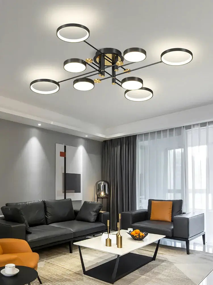 Modern gold & black decorbites led chandelier dining room light