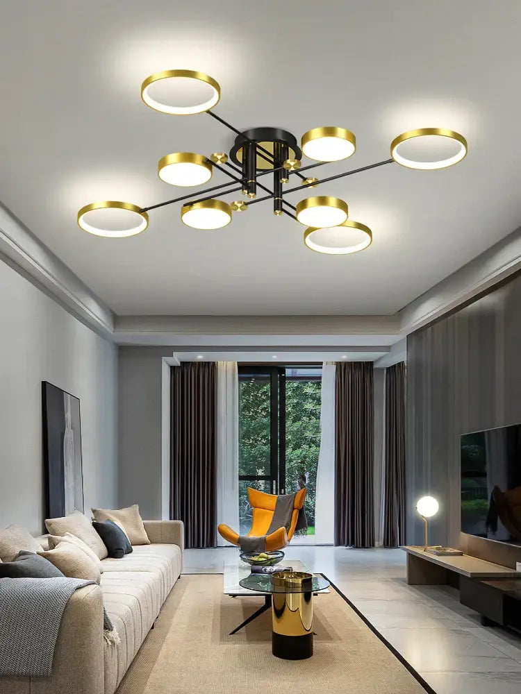 Modern gold & black decorbites led chandelier dining room light