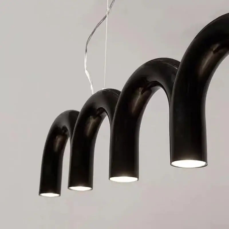 Modern blue wavy decorbites led chandelier dining room pendant light