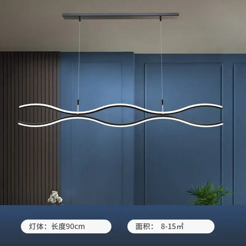 Modern wavy gold decorbites led chandelier dining room pendant light