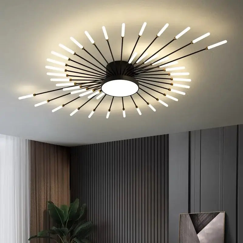 Modern gold starburst decorbites led chandelier bedroom lighting fixture