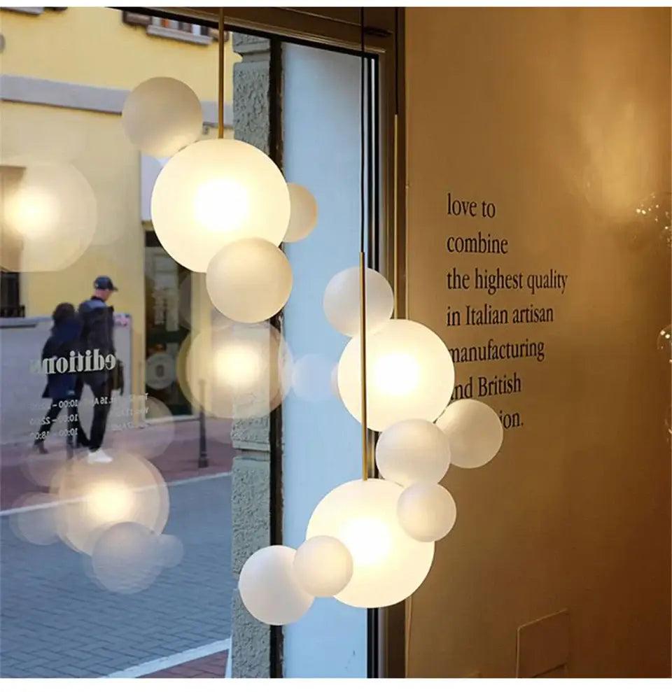 Modern nordic decor bubble ball led chandelier for dining room