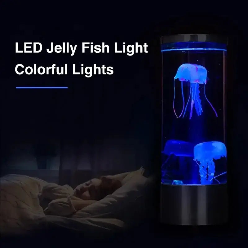 Blue and purple led jellyfish lamp bedroom mood light