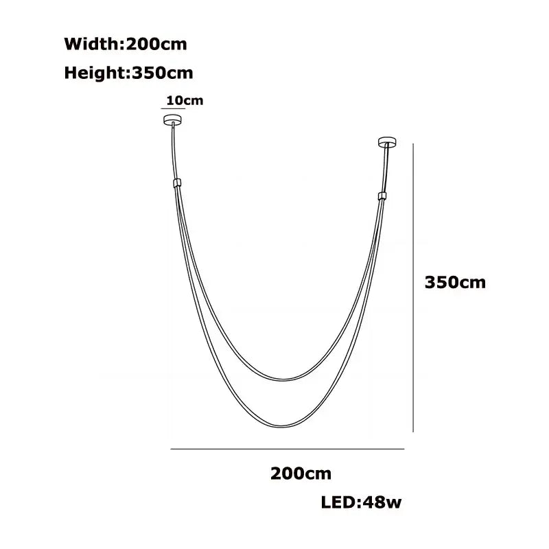 Modern minimalist led chandelier leather belt living room light