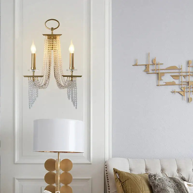 Classical vintage gold led lustres hanging chandelier dining room