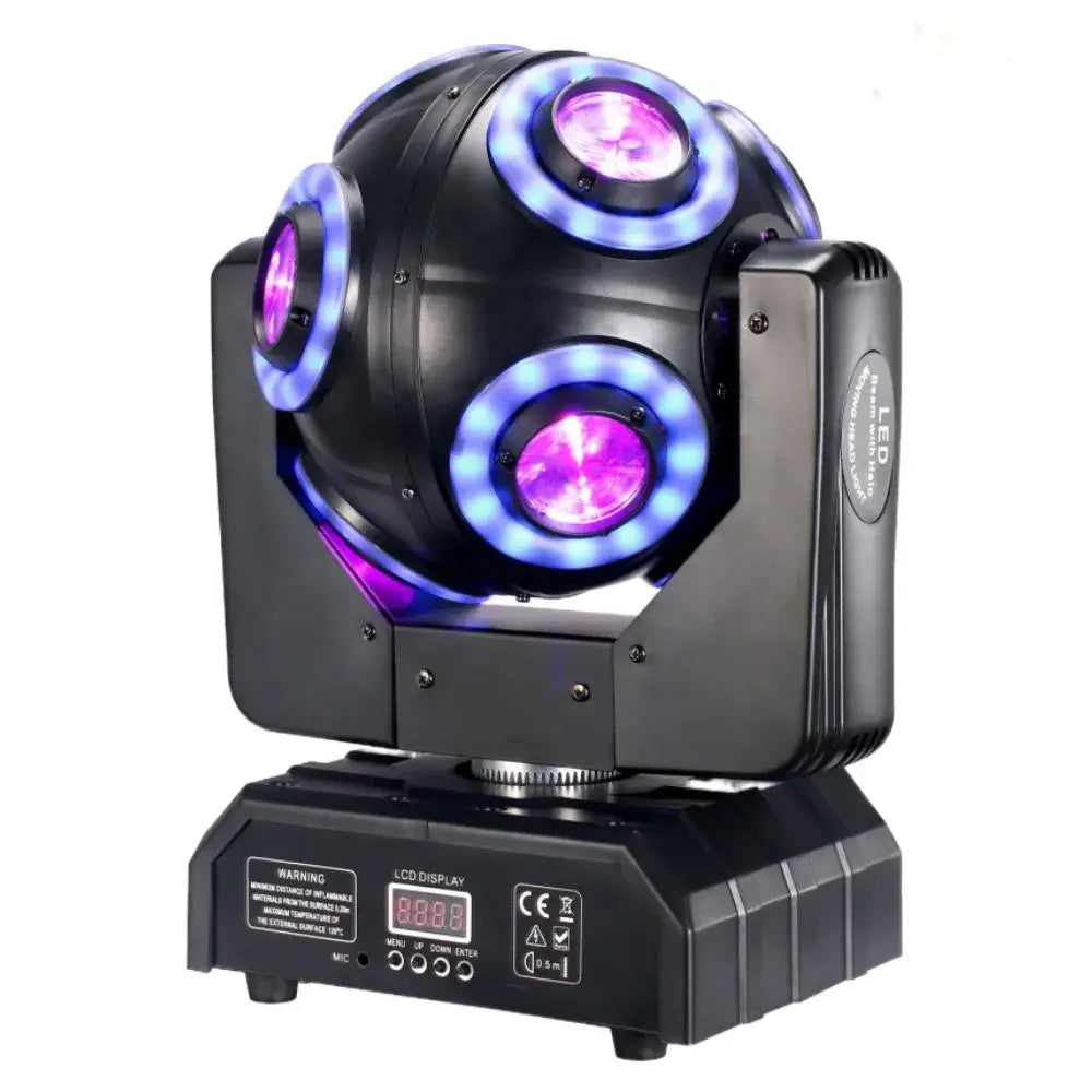 Black led moving head beam light with rgbw halo for dj stage room