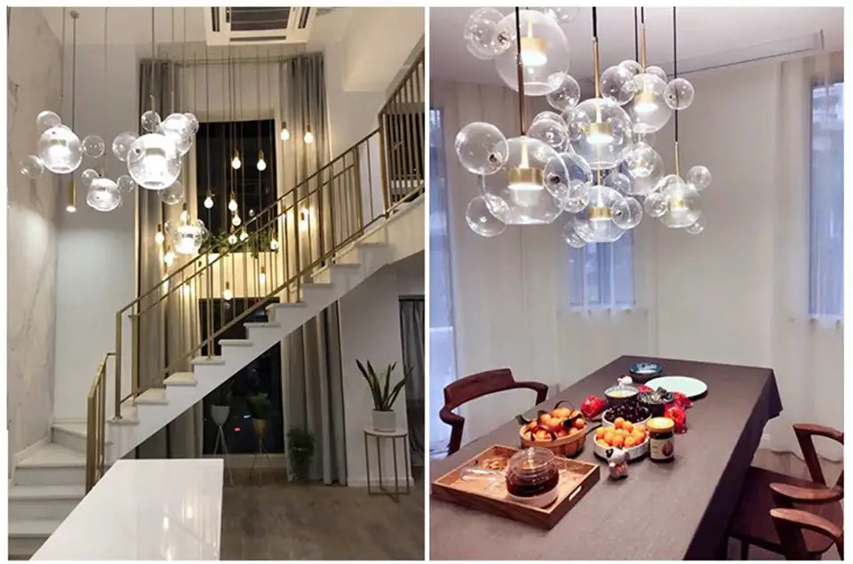 Adjustable nordic decor led bubble chandelier for living room
