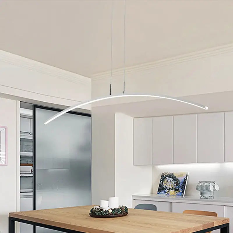 Modern minimalist black led pendant lamp for kitchen and office