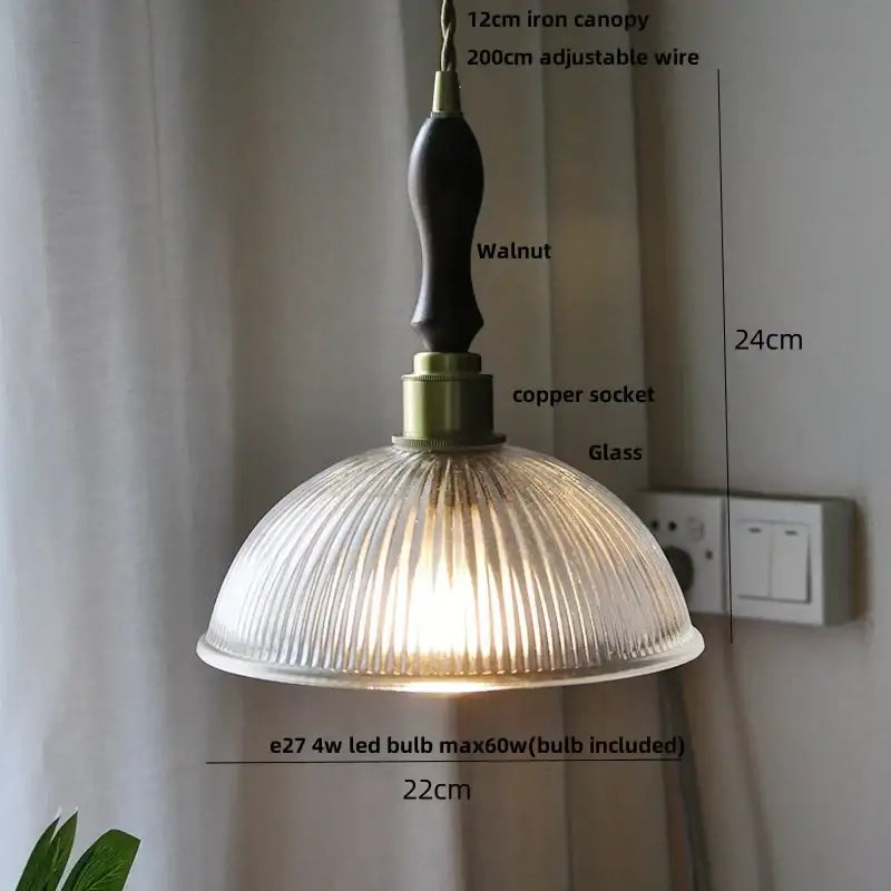 Antique brass petal glass led pendant lamp dining room