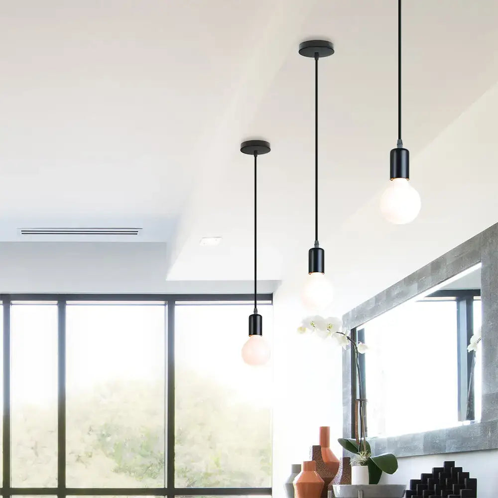 Industrial black metal cage led pendant lights kitchen hanging lamp