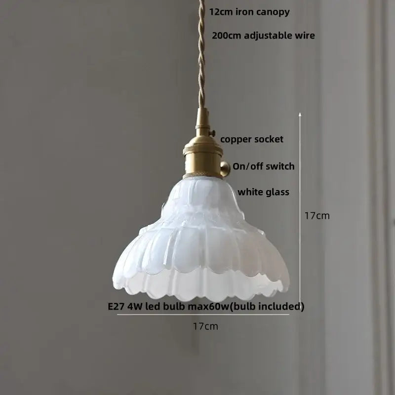 Blue ribbed glass and brass led pendant light for kitchens