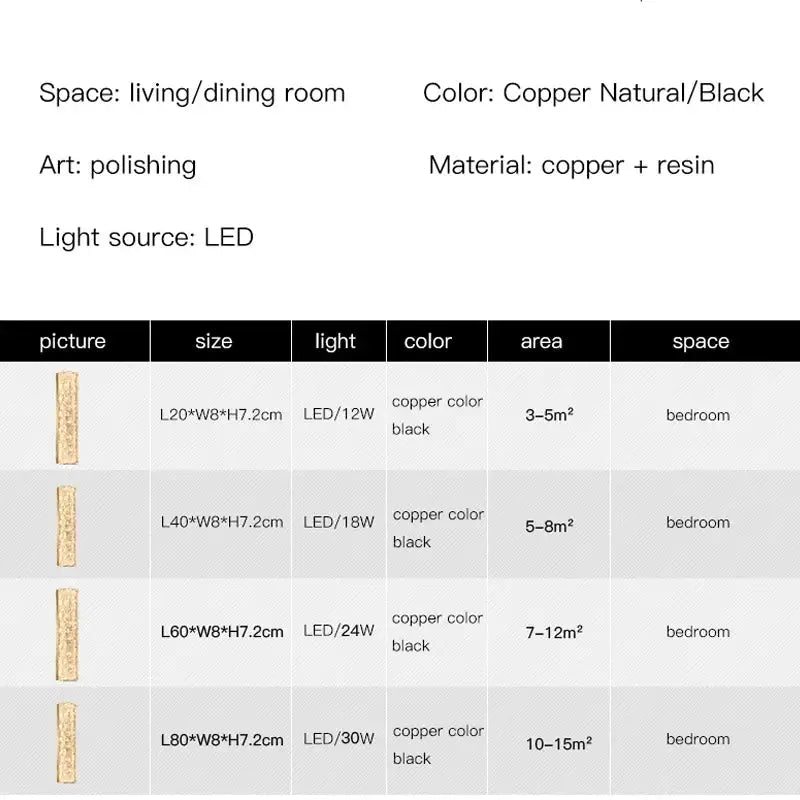 Modern gold textured resin wall lamp living room light