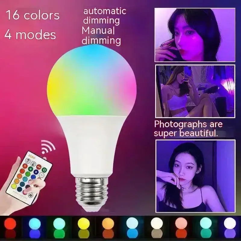 Dimmable led rgb smart bulb with remote – bedroom mood light