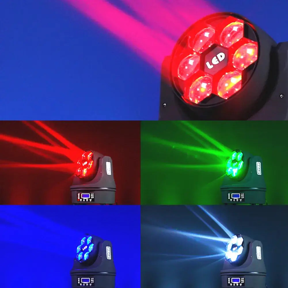 Black six bees eyes led rgbw stage lighting for dj clubs