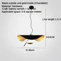 Modern black & gold leaf led saucer ceiling chandelier living room
