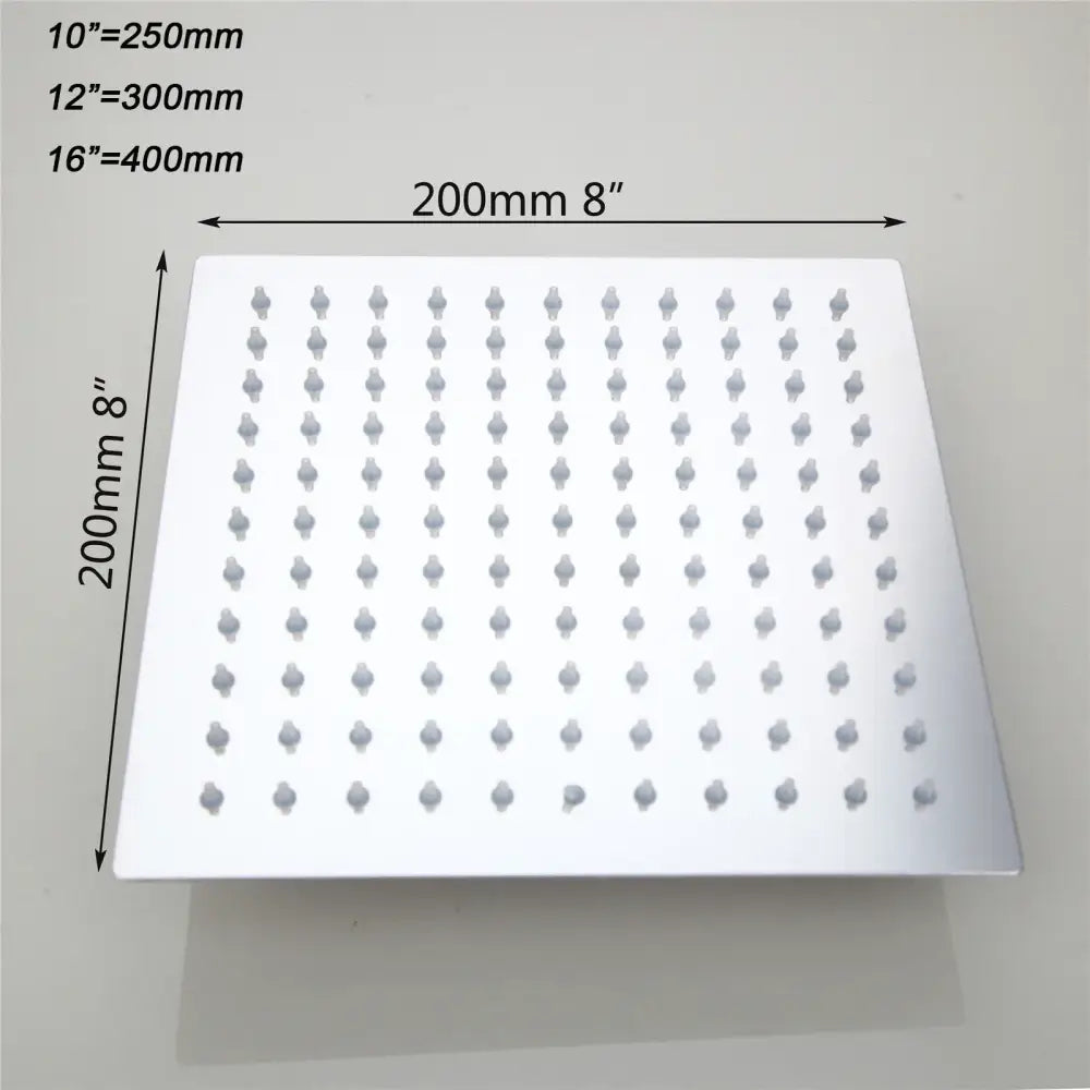 Modern silver led shower head square crystal rain design bathroom