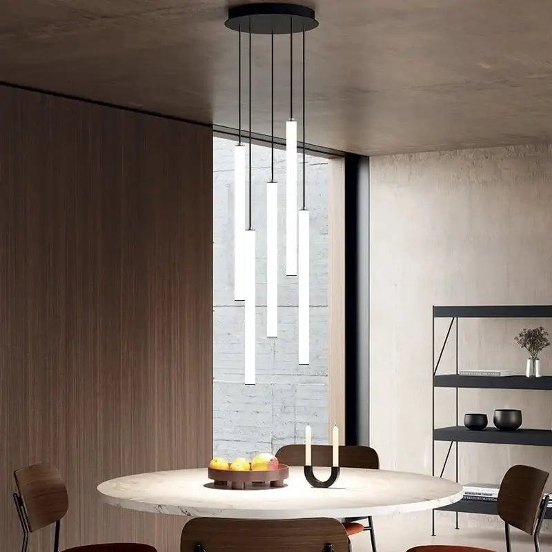 Modern black led spiral ceiling chandelier living room light
