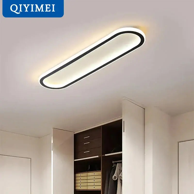 Modern oval black led strip ceiling lights for bedroom living room