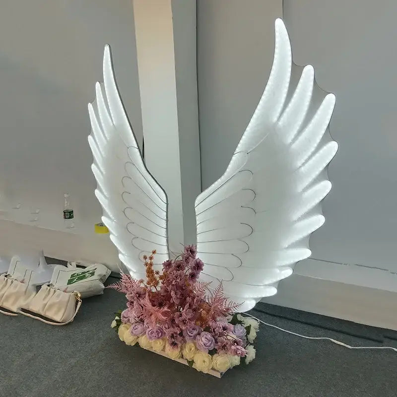 Luminescent angel wings led sculpture bedroom party stage light