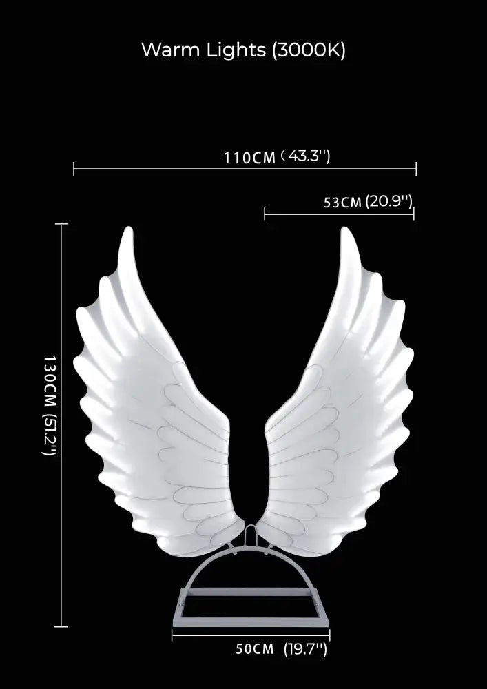 Luminescent angel wings led sculpture bedroom party stage light