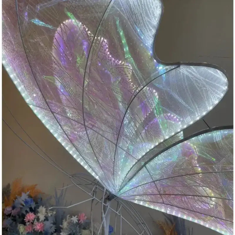 Blue & yellow decorbites luminescent butterfly floor lamp stage decor