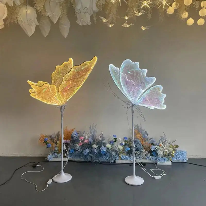 Blue & yellow decorbites luminescent butterfly floor lamp stage decor