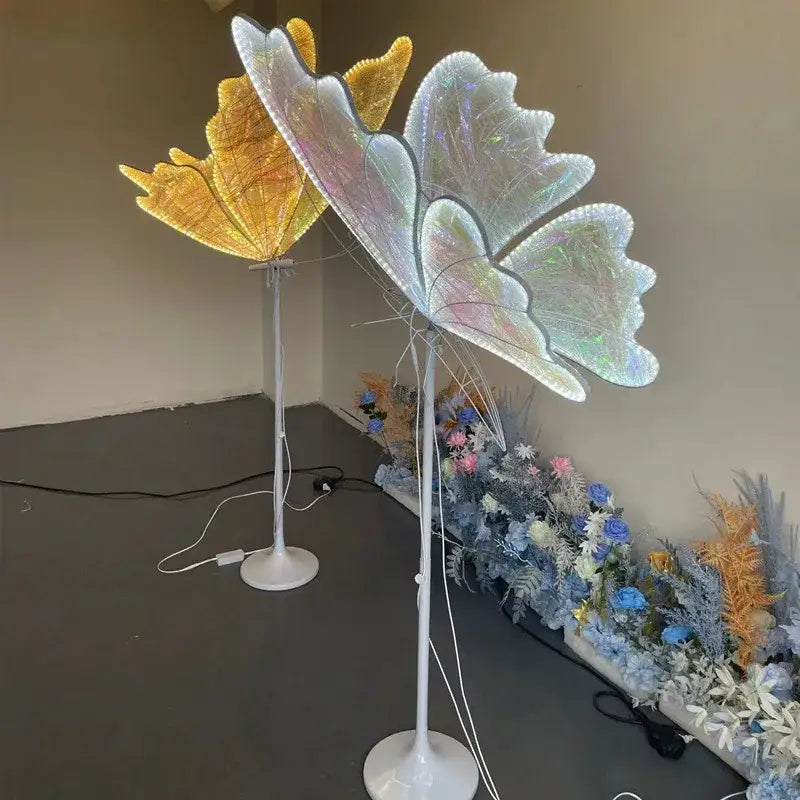 Blue & yellow decorbites luminescent butterfly floor lamp stage decor