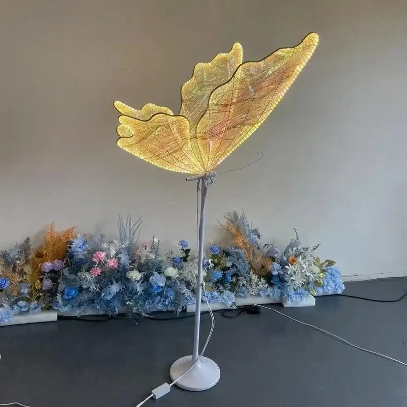 Blue & yellow decorbites luminescent butterfly floor lamp stage decor