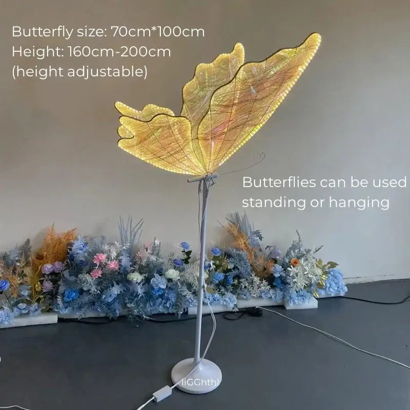Blue & yellow decorbites luminescent butterfly floor lamp stage decor