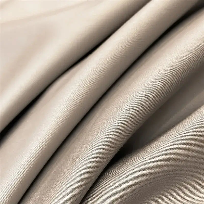 Luxurious beige satin egyptian cotton duvet cover bedroom set