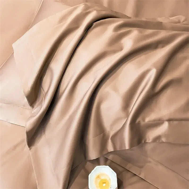 Luxurious white satin egyptian cotton duvet cover bedroom bedding