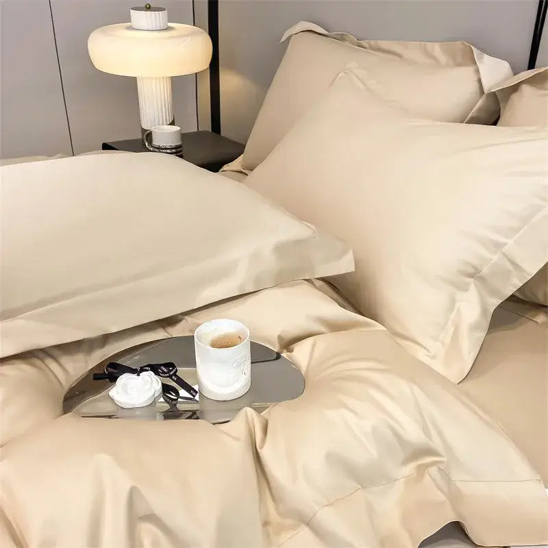 Luxurious gray satin piece duvet cover bedroom bedding set