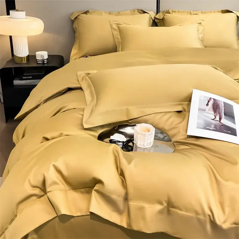 Luxurious silver gray satin duvet cover set bedroom bedding