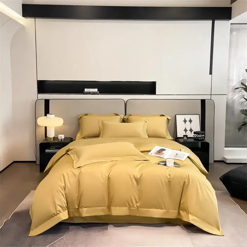 Luxurious white satin egyptian cotton duvet cover bedroom bedding