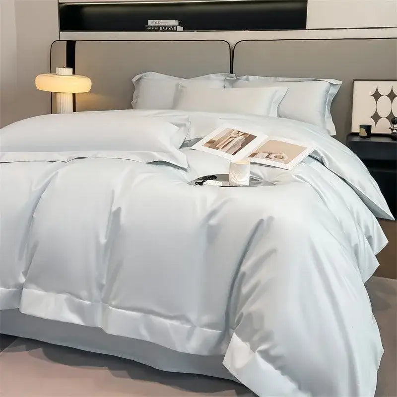 Luxurious gray 1000tc egyptian cotton duvet cover bedroom set