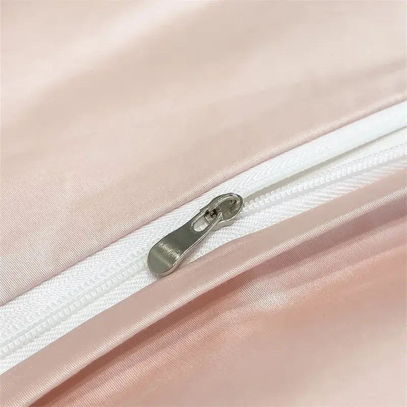 Luxurious light blue satin duvet cover set bedroom bedding