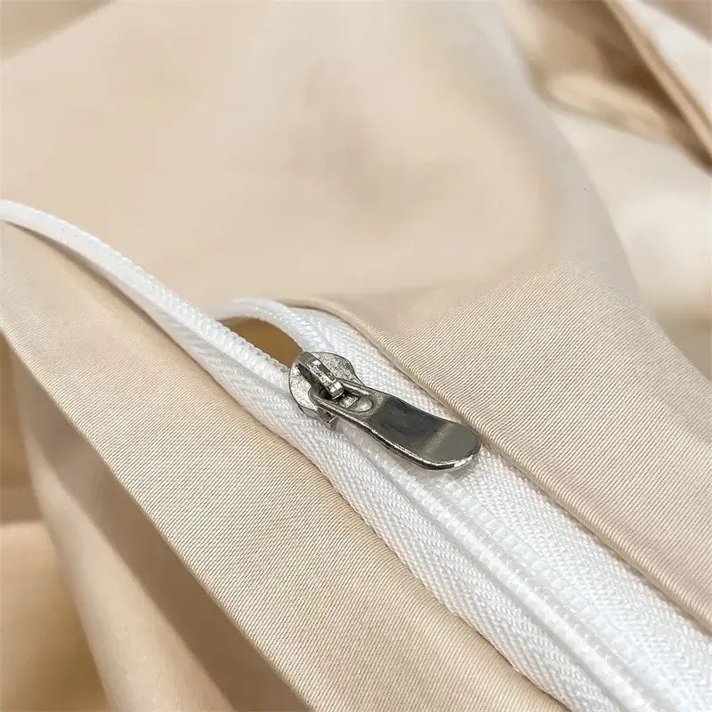 Luxurious taupe satin piece duvet cover set bedroom bedding