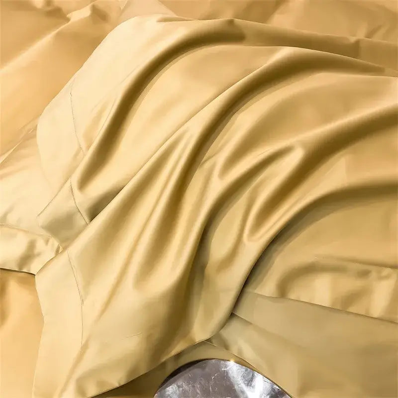 Luxurious light blue satin 3 piece duvet cover bedroom bedding set
