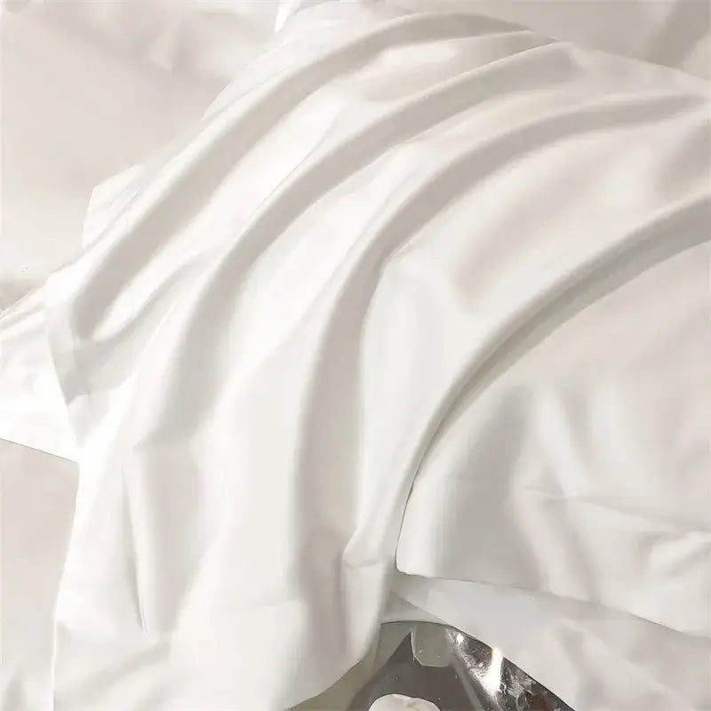 Luxurious light blue satin duvet cover set bedroom bedding