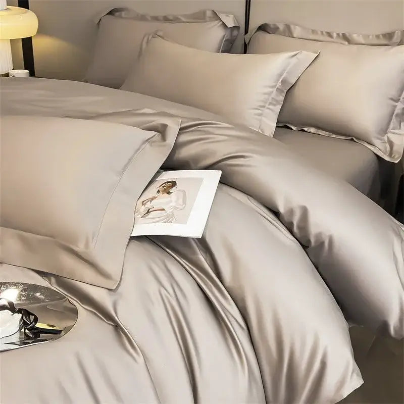 Sage green satin 1000tc duvet cover bedroom bedding set