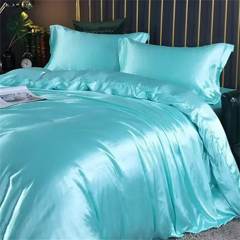 Luxurious lavender mulberry silk bedding set bedroom duvet cover