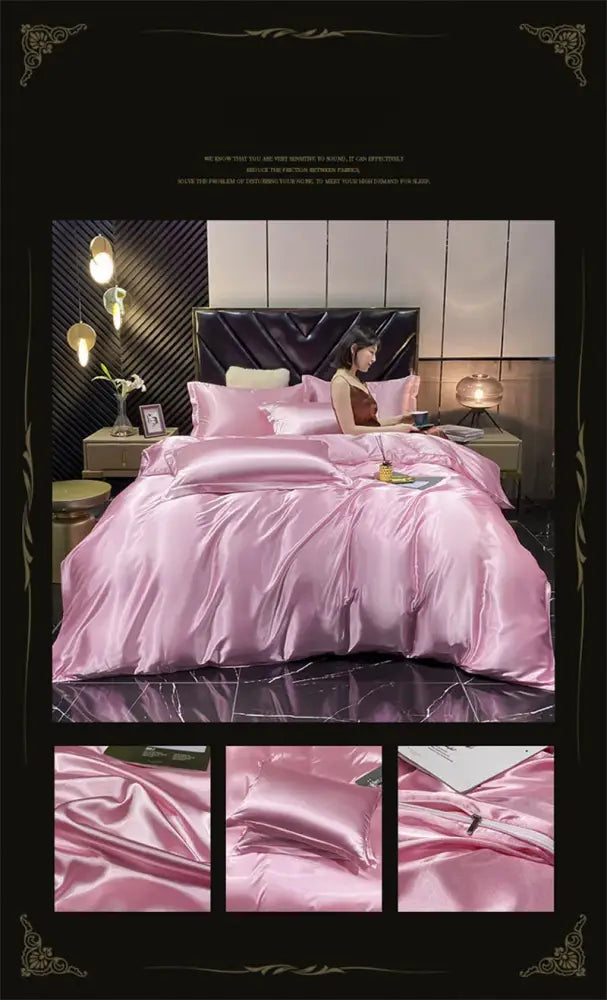 Vibrant yellow mulberry silk bedding set bedroom duvet cover