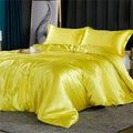 Vibrant yellow mulberry silk bedding set bedroom duvet cover