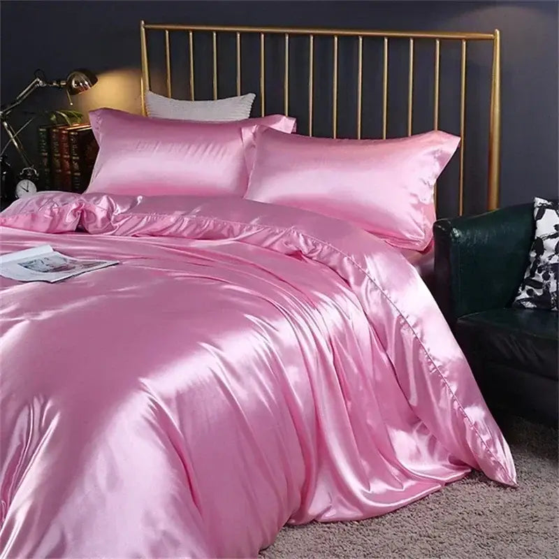 Lustrous purple mulberry silk bedding set bedroom duvet cover