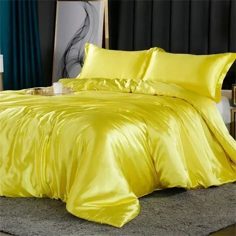 Luxurious gold mulberry silk bedding set bedroom duvet cover