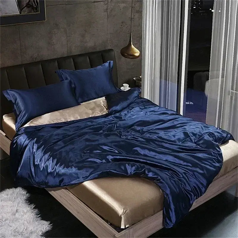 Luxurious burgundy mulberry silk duvet cover bedroom bedding set