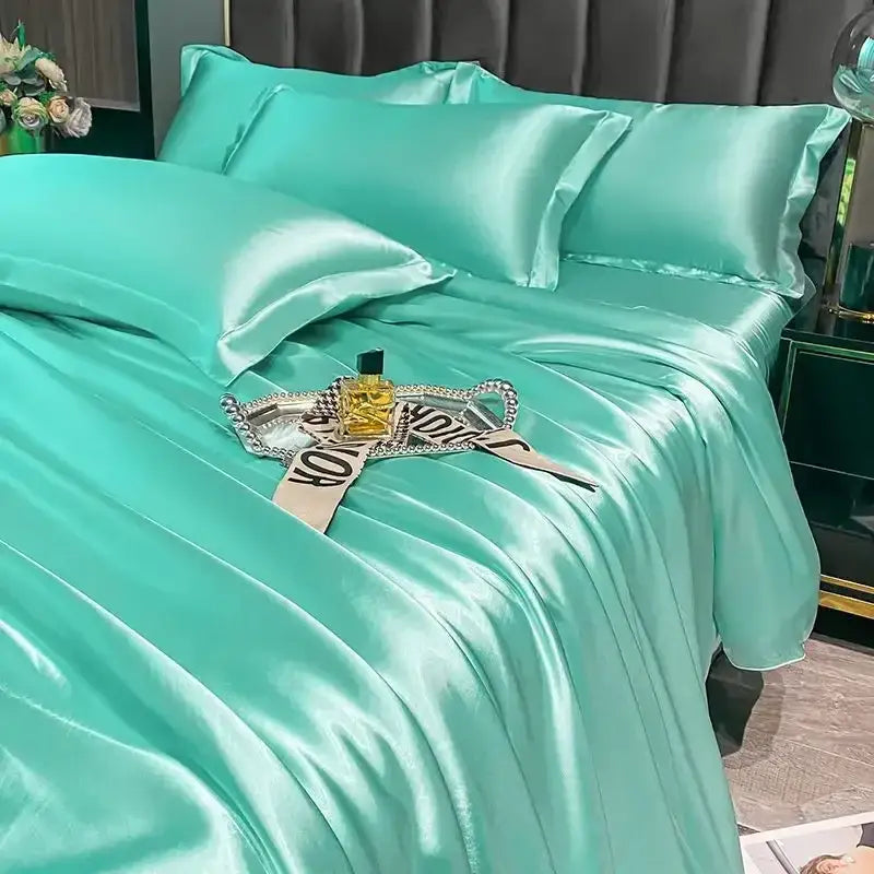 Luxurious black satin silk duvet cover set – bedroom bedding